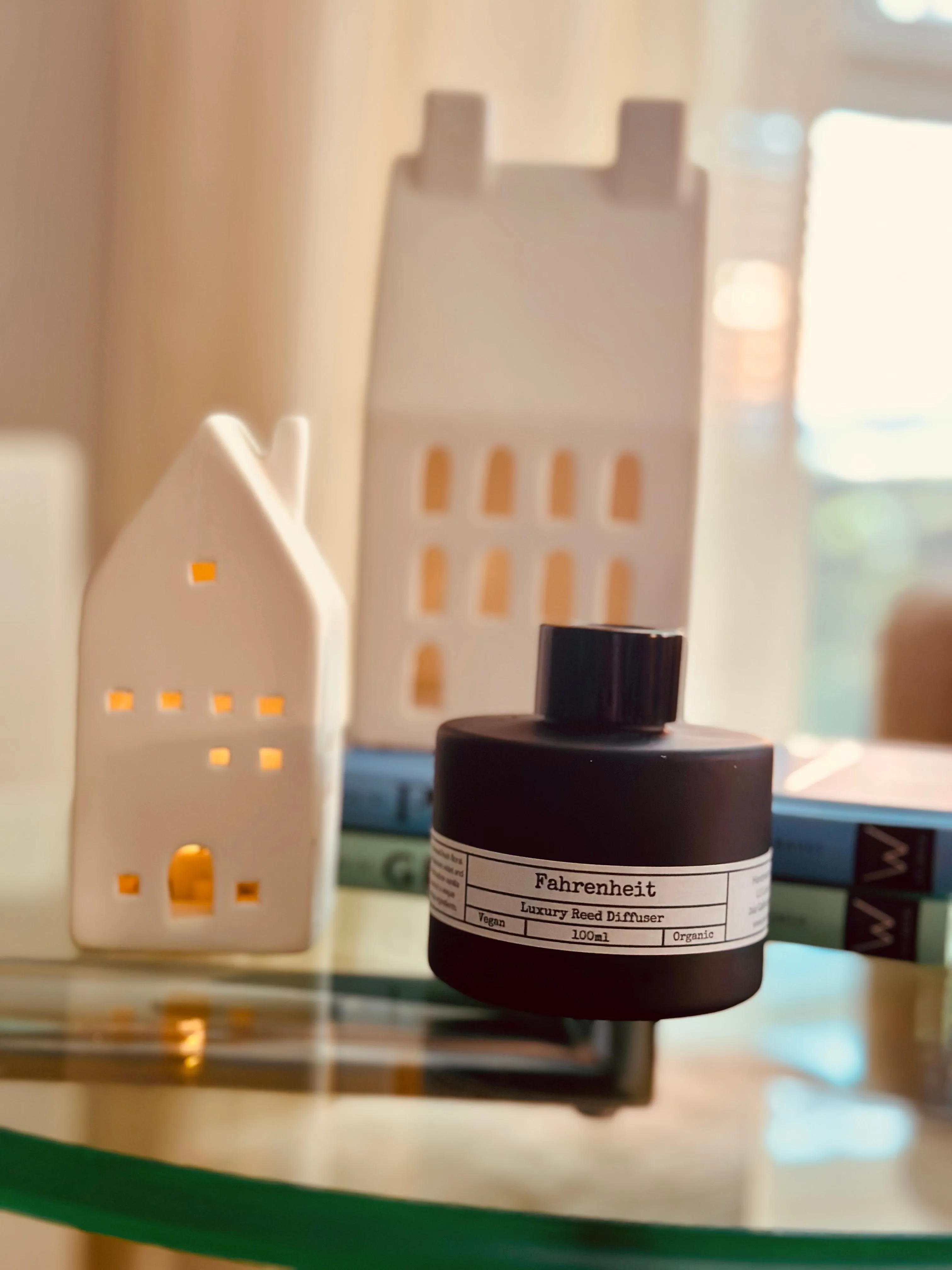 Matte Black Glass Reed Diffuser - Winter Time (White Company Dupe)