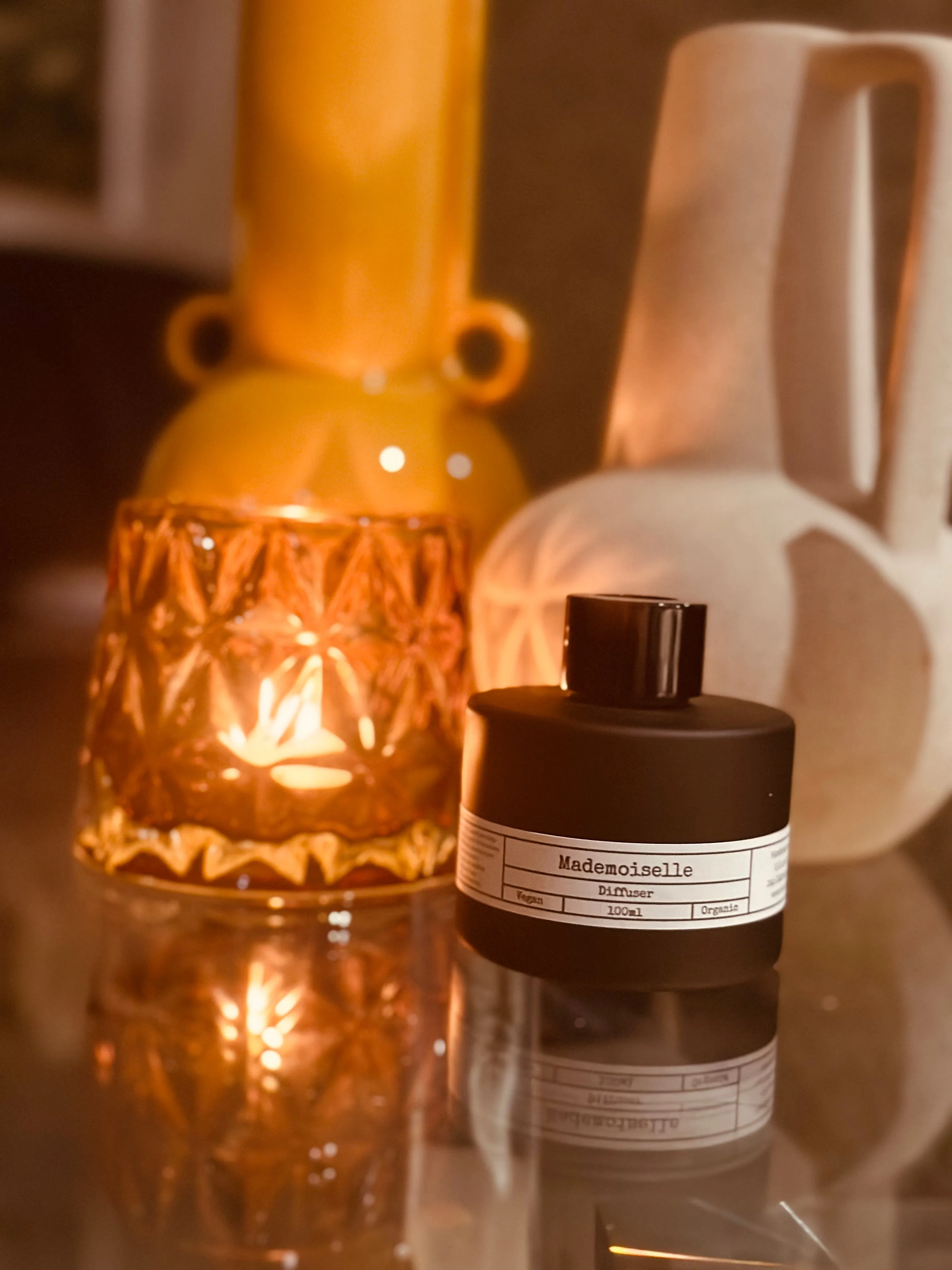 Matte Black Glass Reed Diffuser - Winter Time (White Company Dupe)