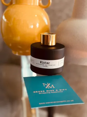 Matte Black Glass Reed Diffuser - Winter Time (White Company Dupe)
