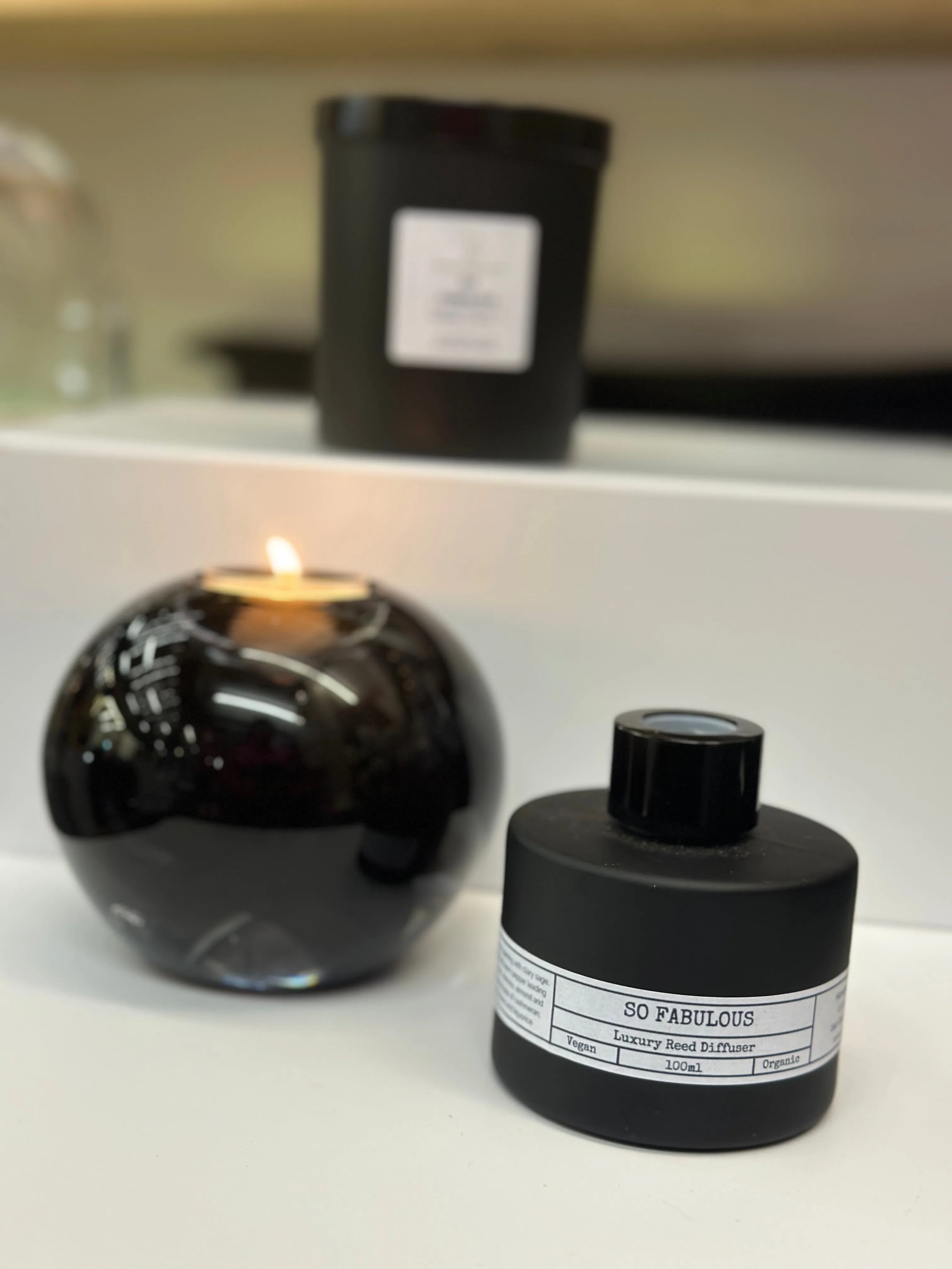 Matte Black Glass Reed Diffuser - Winter Time (White Company Dupe)