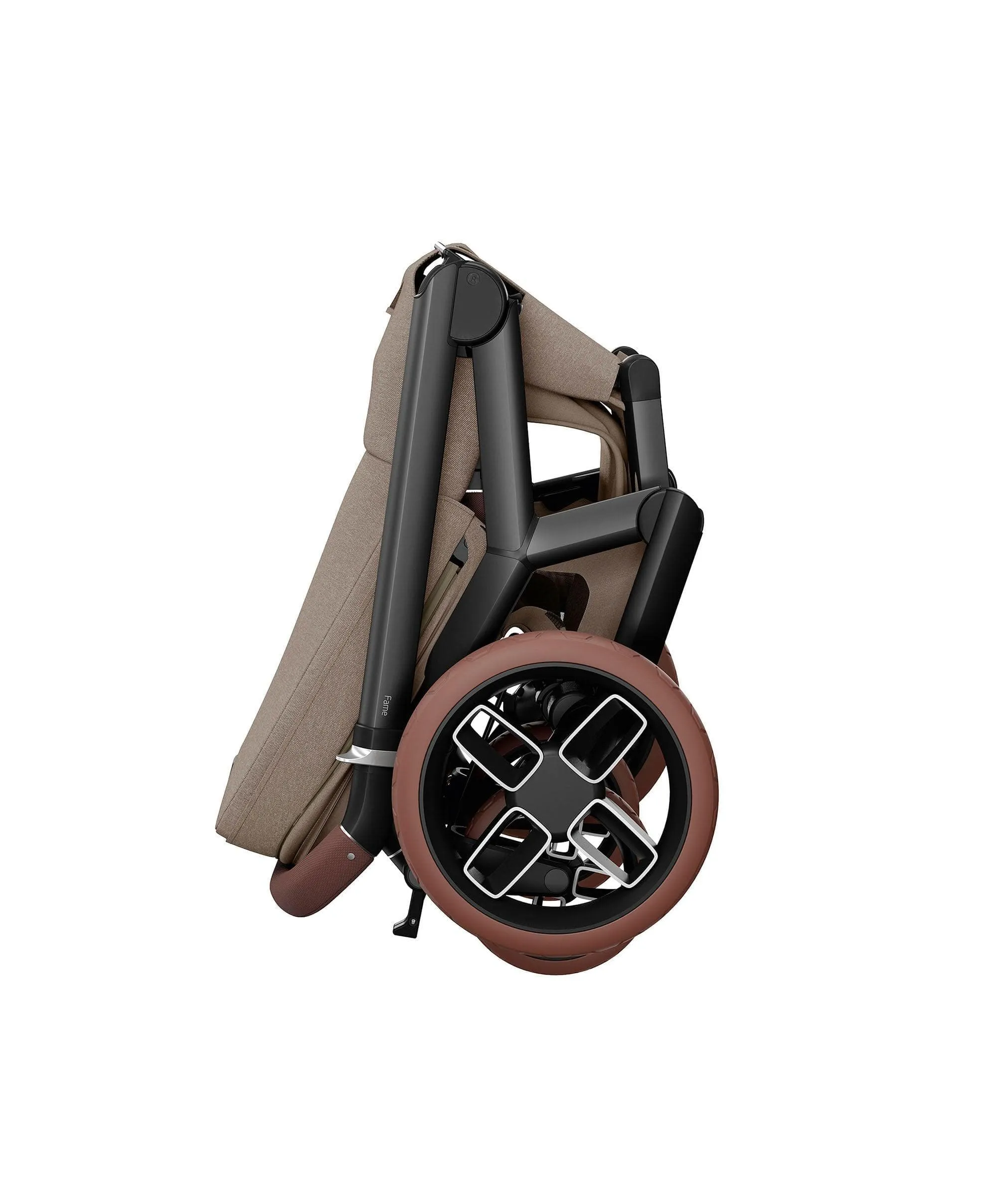 Maxi Cosi Fame Complete Pushchair Bundle with Pebble 360 Car Seat & Base – Truffle with Brown Wheels