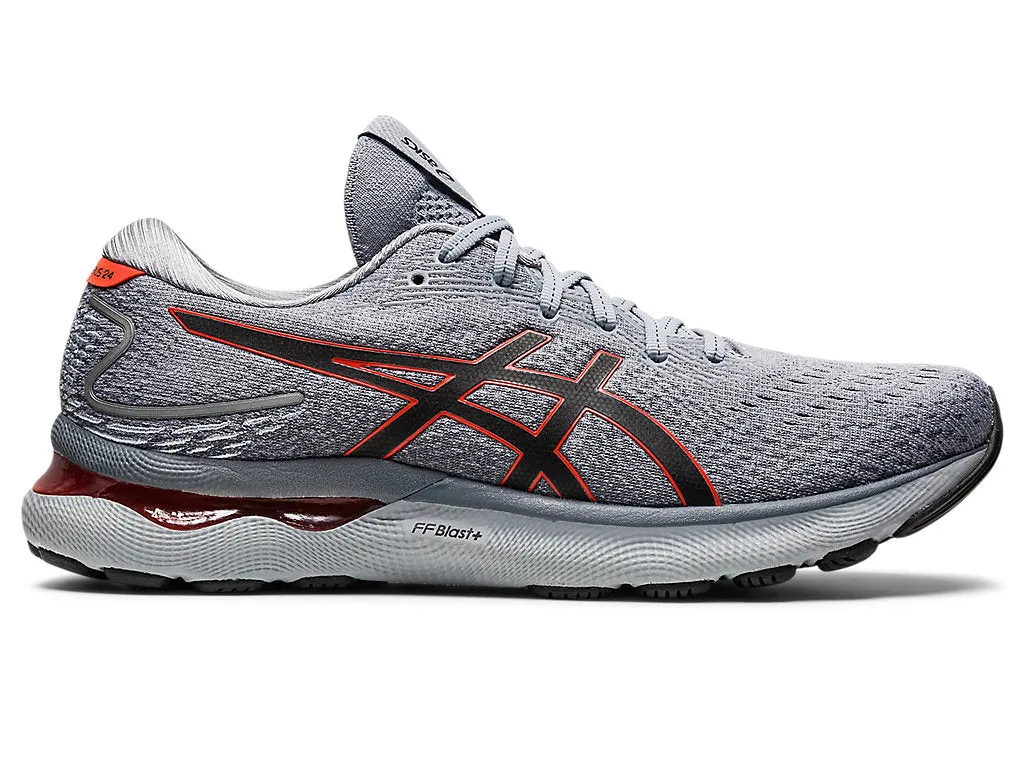 Men's Asics Gel-Nimbus 24, Sheet Rock/Cherry Tomato, 14 2E Wide