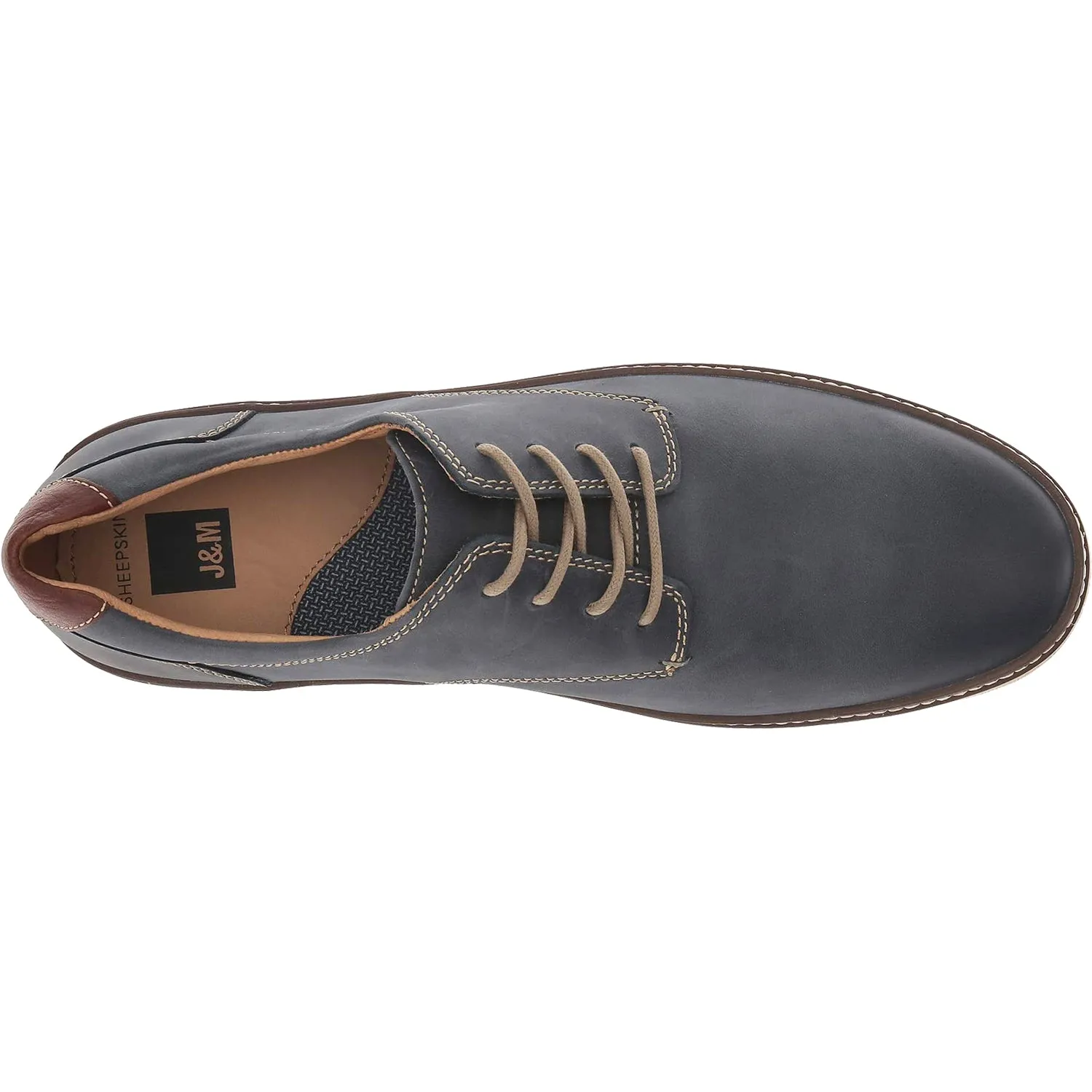Men's Johnston & Murphy McGuffey Plain Toe Navy Oiled Full Grain Leather