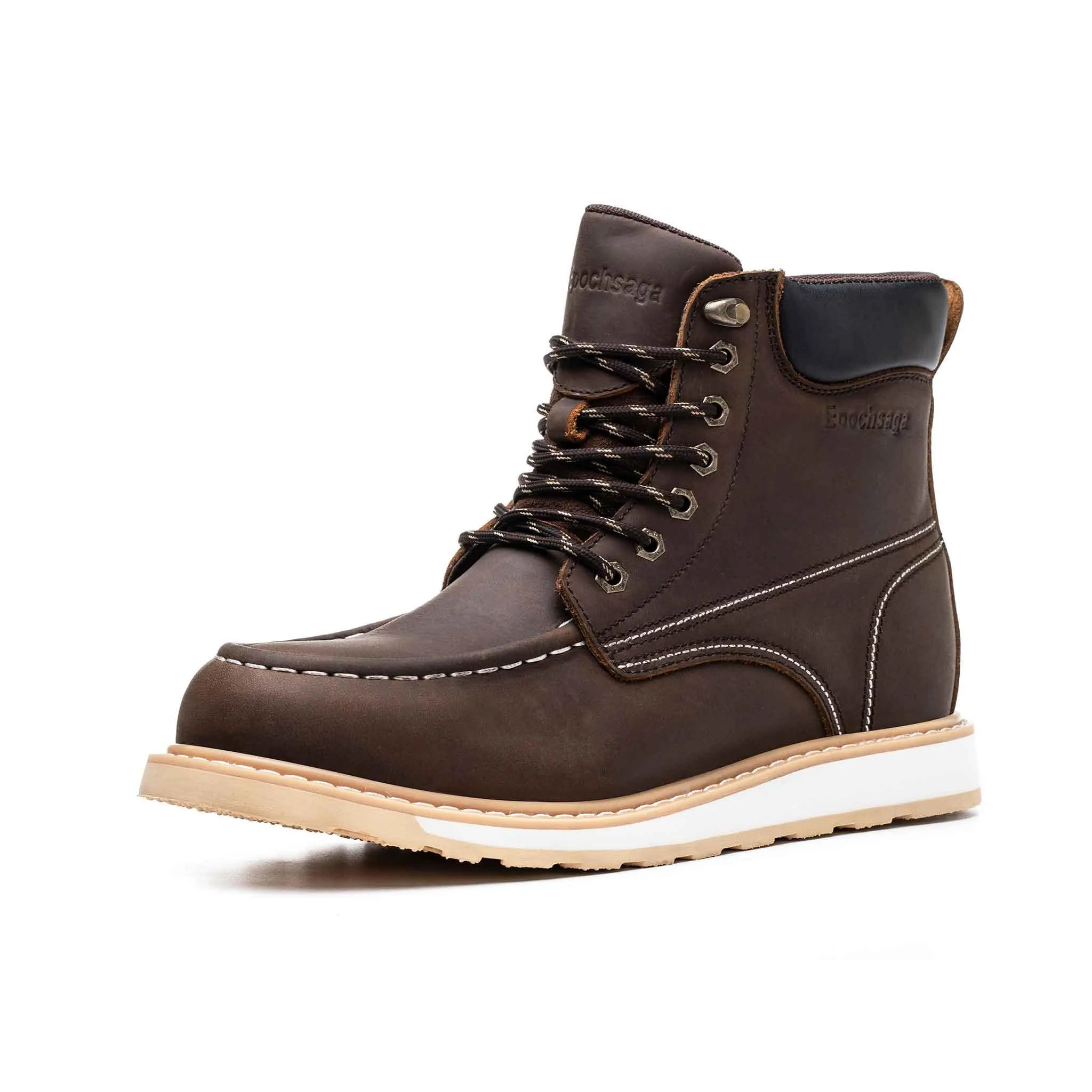 Men's Steel Toe Waterproof Work Boots - Rubber Sole | H004