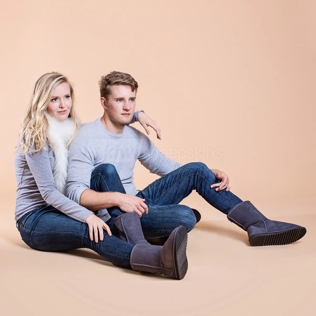 Mid Calf Sheepskin Boots: Classic EVA