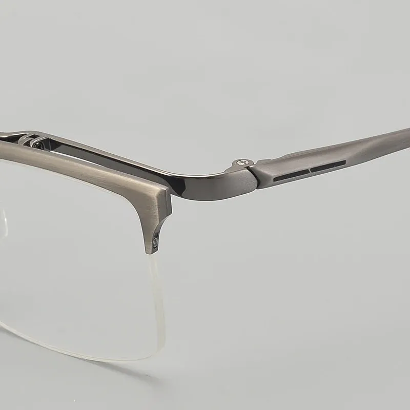 Muzz Men's Semi Rim Square Flip Up Titanium Eyeglasses 6152