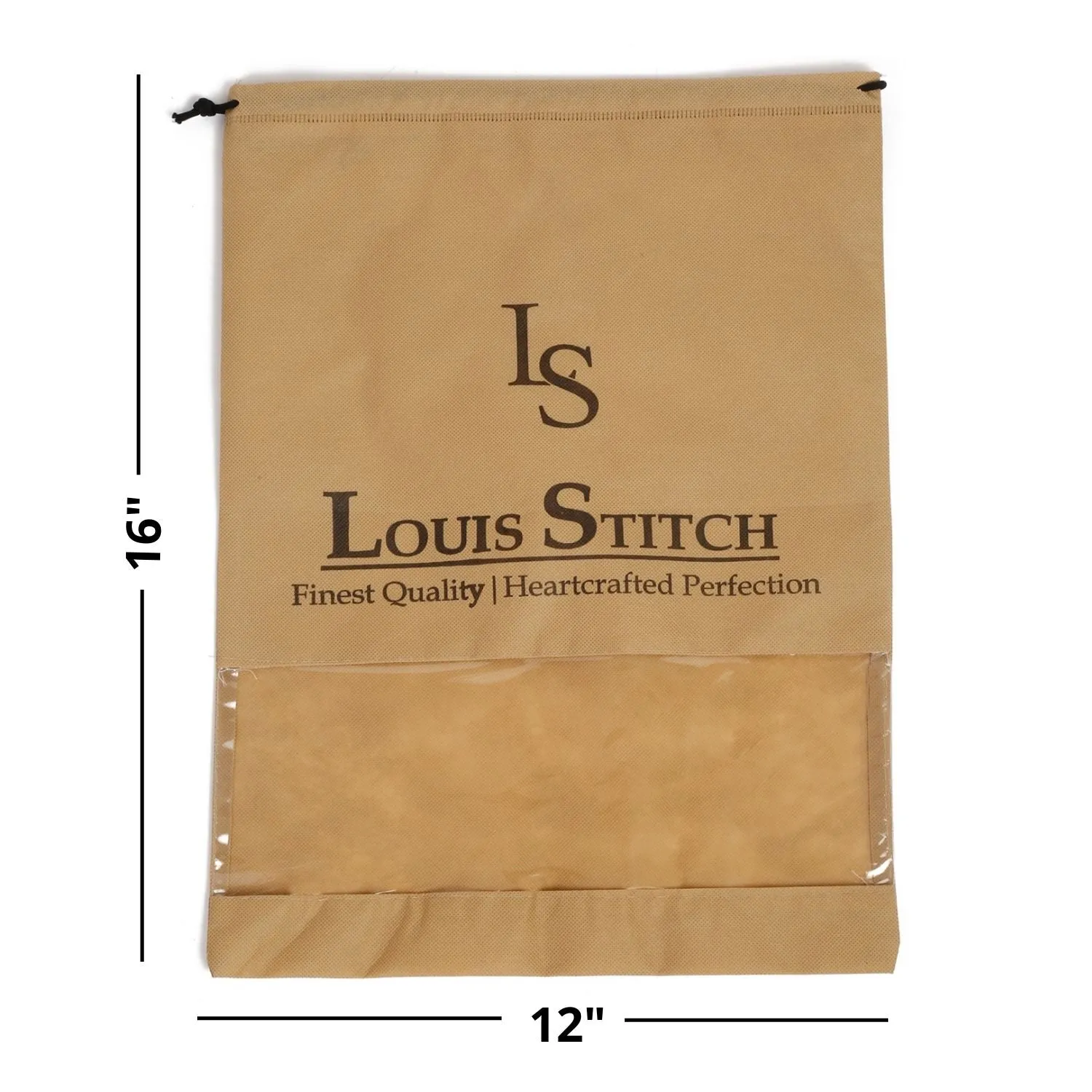 Non Woven Shoe Bag Pack Of  16 Beige See-Thru
