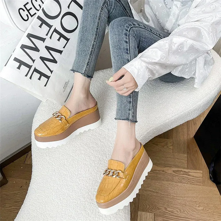 OCW Women Flip Flops Comfortable Platform Casual Round Toe Loafers