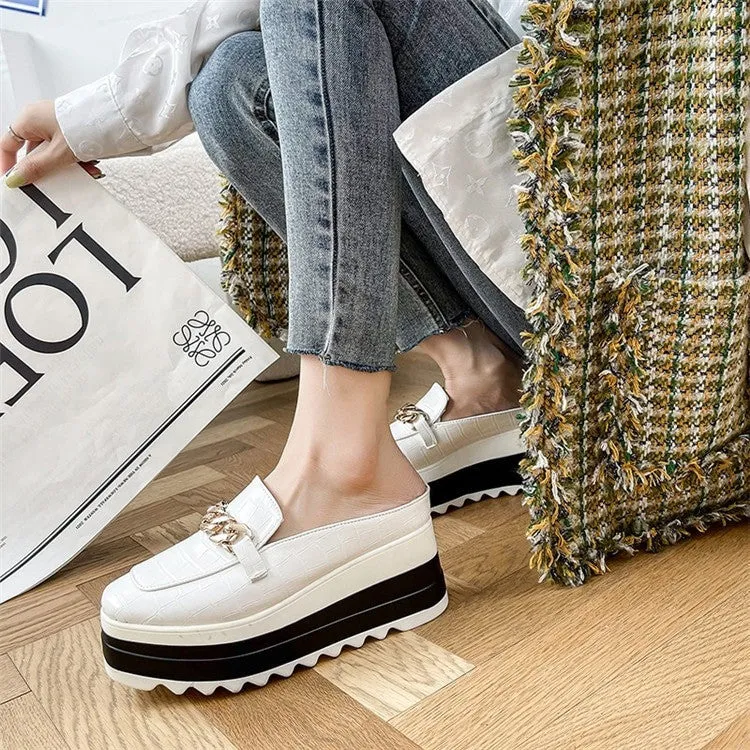 OCW Women Flip Flops Comfortable Platform Casual Round Toe Loafers
