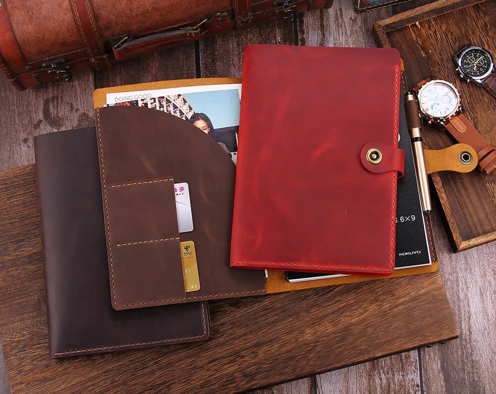 Personalized Leather Covers for 6"x9" Steno Note Pad, Leather Notepad Holder