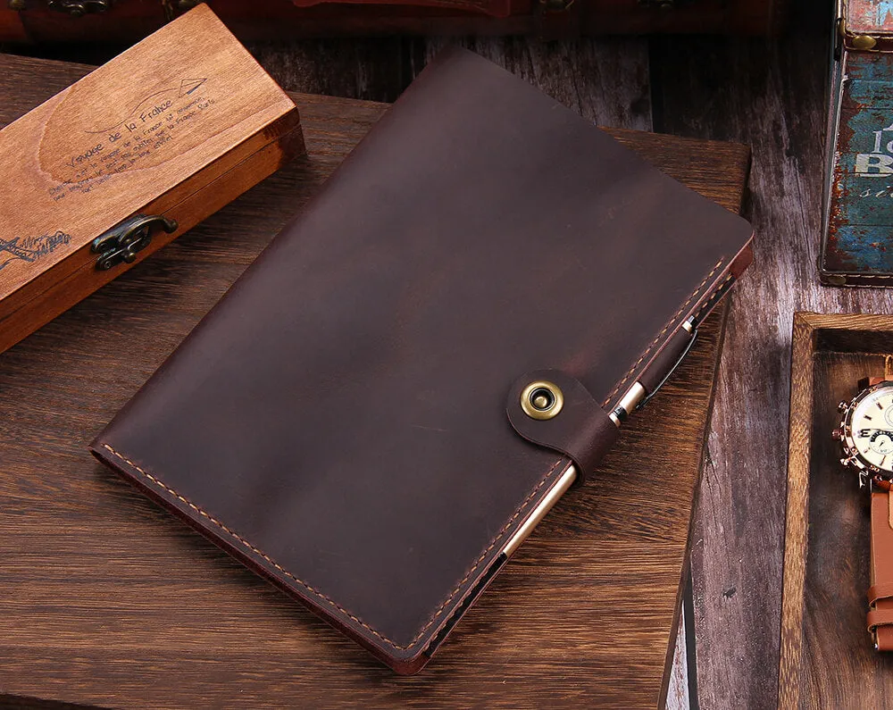 Personalized Leather Covers for 6"x9" Steno Note Pad, Leather Notepad Holder