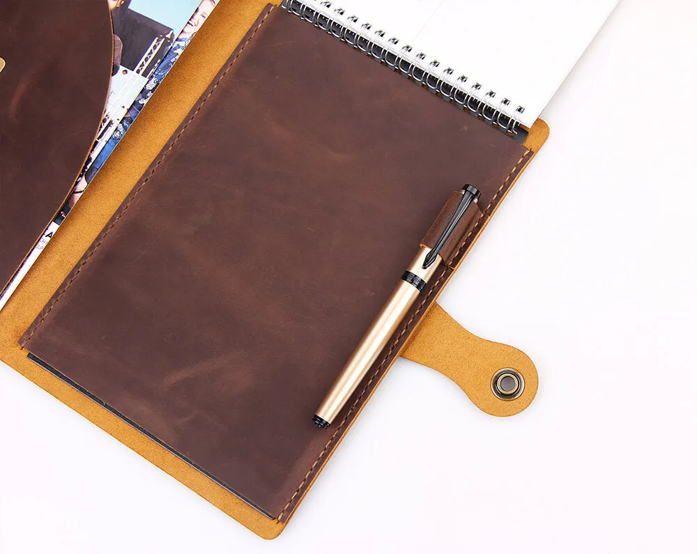 Personalized Leather Covers for 6"x9" Steno Note Pad, Leather Notepad Holder