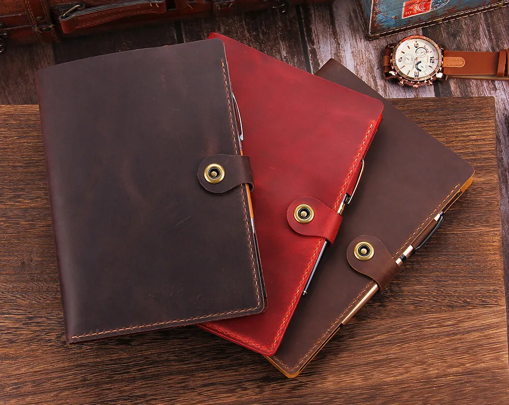 Personalized Leather Covers for 6"x9" Steno Note Pad, Leather Notepad Holder