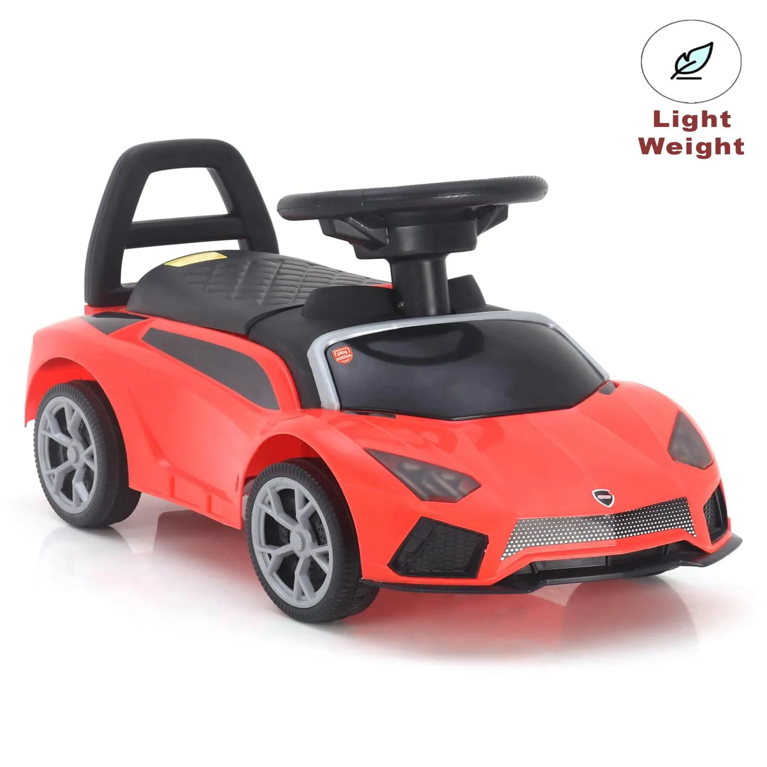 Play Nation Kid Car Shape Manual Push Ride On With Storage|Red