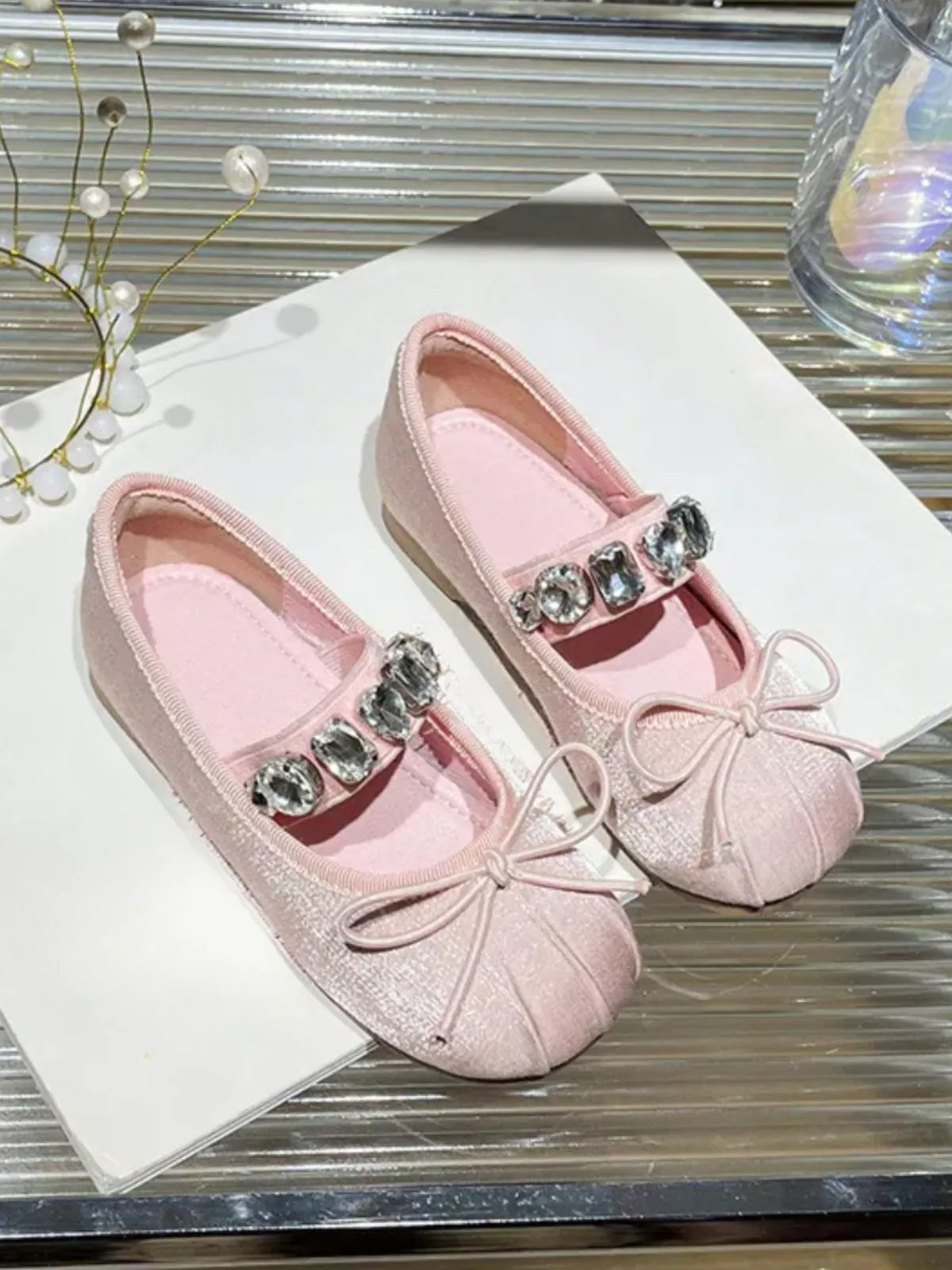 Princess Mary Jane Bow Crystals Soft Sole by Liv and Mia