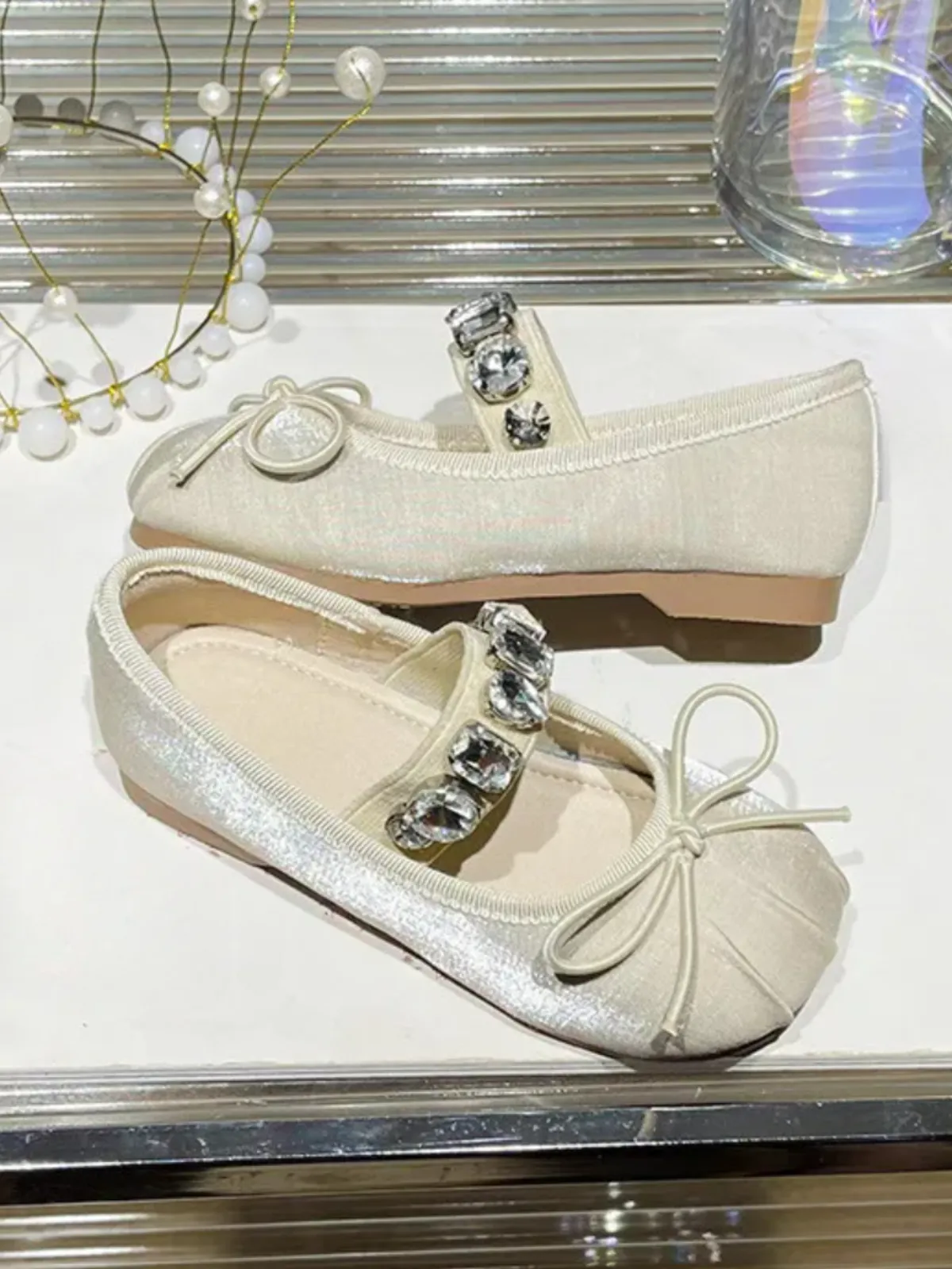 Princess Mary Jane Bow Crystals Soft Sole by Liv and Mia