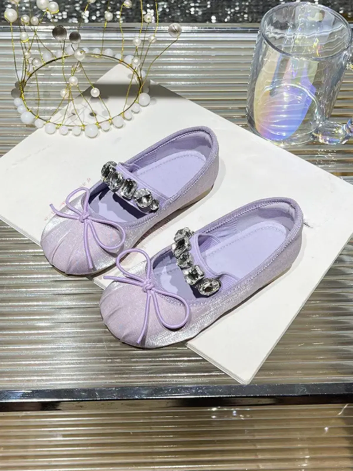 Princess Mary Jane Bow Crystals Soft Sole by Liv and Mia