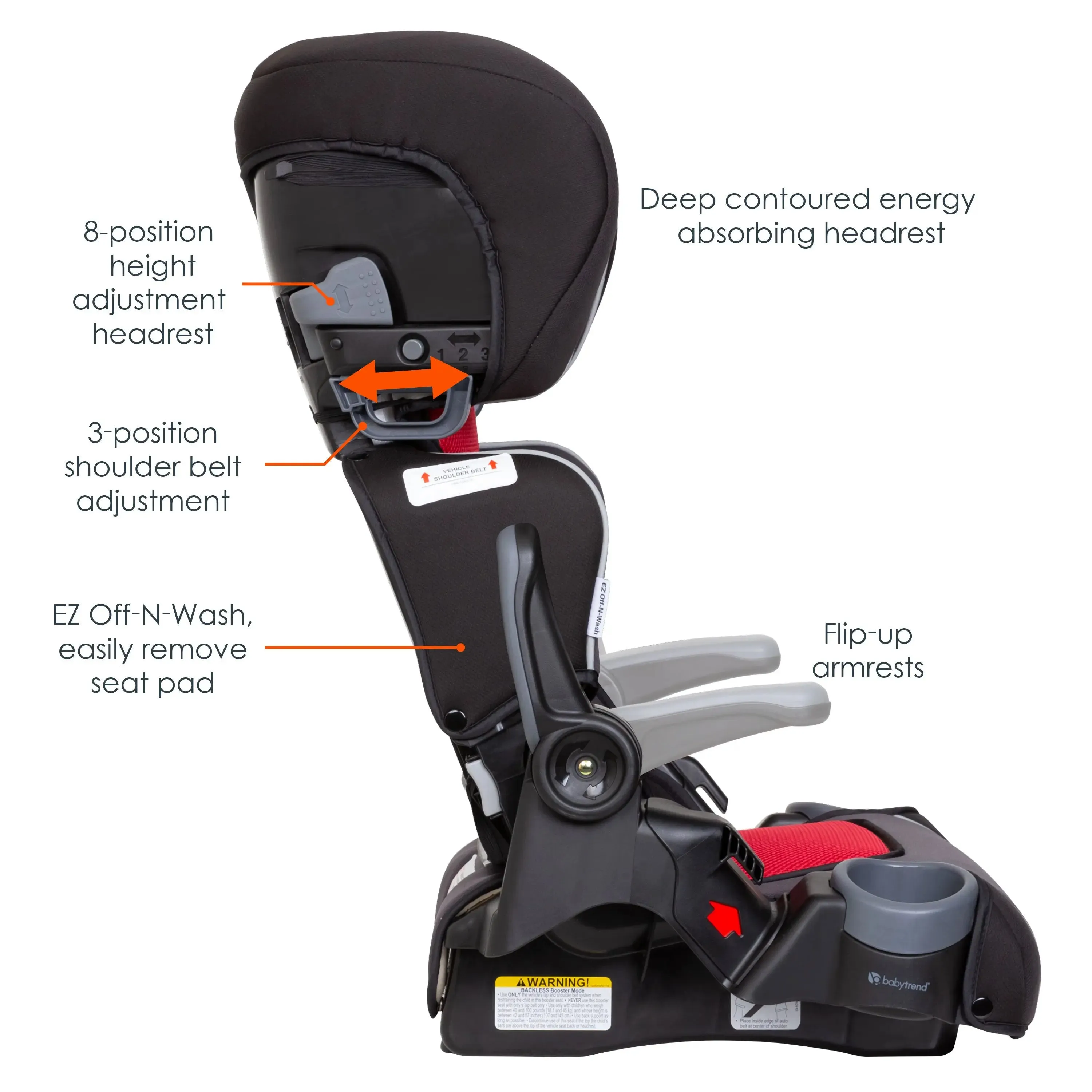 PROtect 2-in-1 Folding Booster Car Seat - Mars Red (Walmart Exclusive)