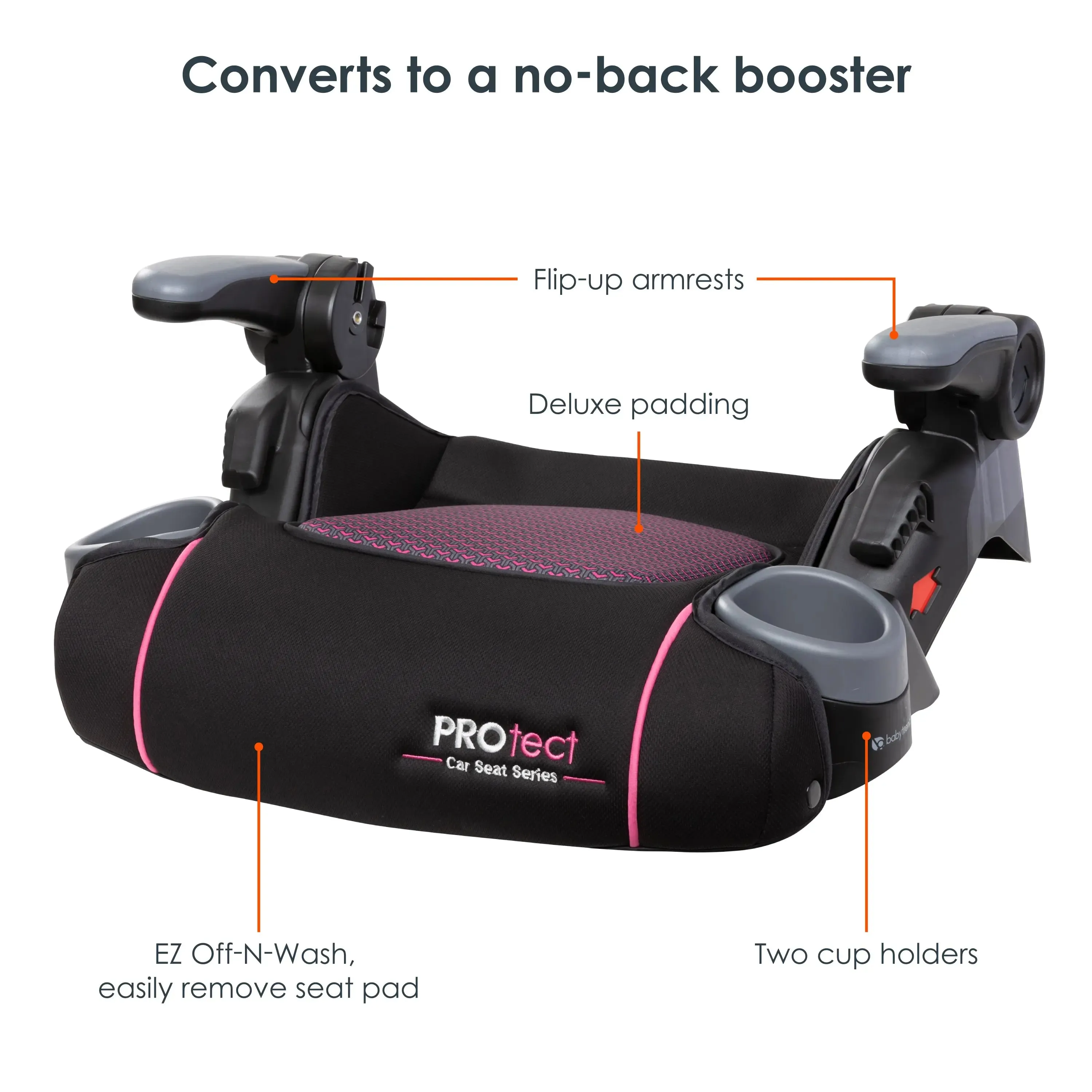 PROtect 2-in-1 Folding Booster Car Seat - Pink Tech (Walmart Exclusive)