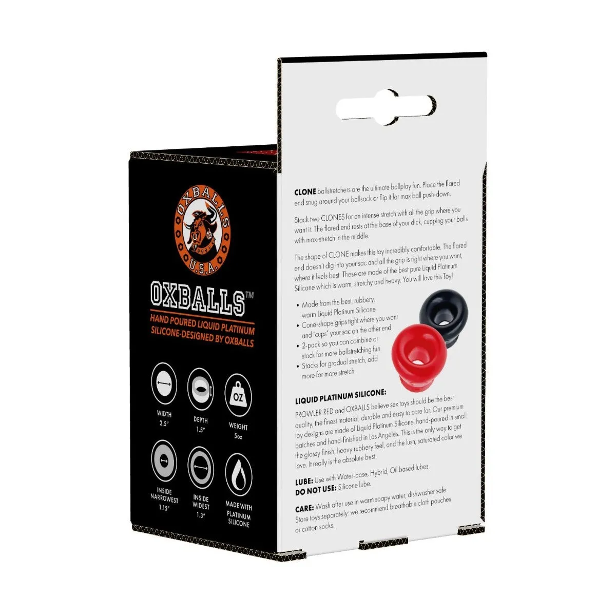 Prowler RED By Oxballs CLONE Double Stack Ball Stretcher 2 Pack Black Red
