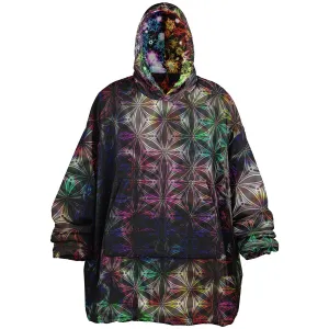 PSYCHEDELIC STARS AND FLOWERS Reversible Snug Hoodie - YANTRART