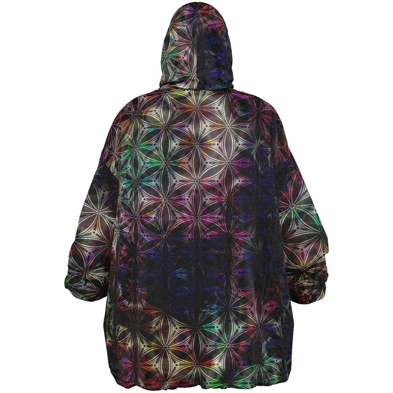 PSYCHEDELIC STARS AND FLOWERS Reversible Snug Hoodie - YANTRART