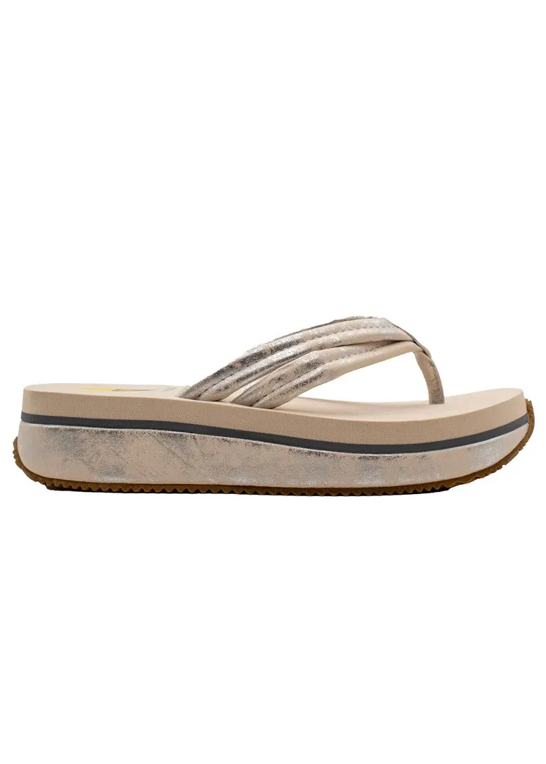 PV Footwear Stargazer Metallic Padded Sandal - Silver