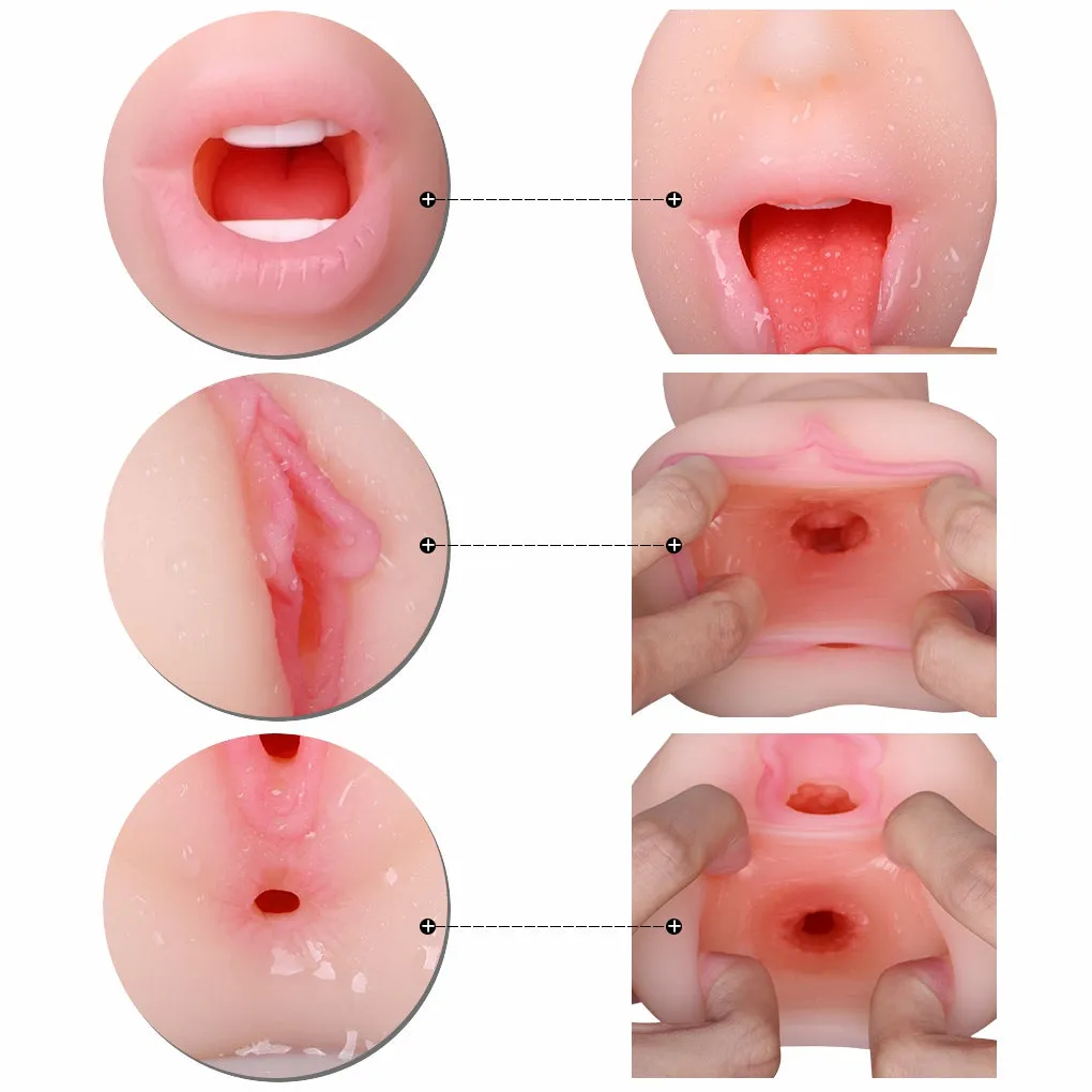 Realistic Mounth Pocket Pussy Oral Sex Male Masturbator - Fantasy Dual End Penis Massager