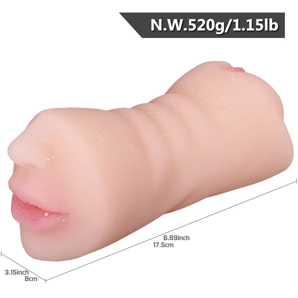 Realistic Mounth Pocket Pussy Oral Sex Male Masturbator - Fantasy Dual End Penis Massager