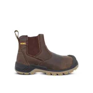 REBEL CRAZY HORSE CHELSEA BOOT STC BROWN SIZE 11