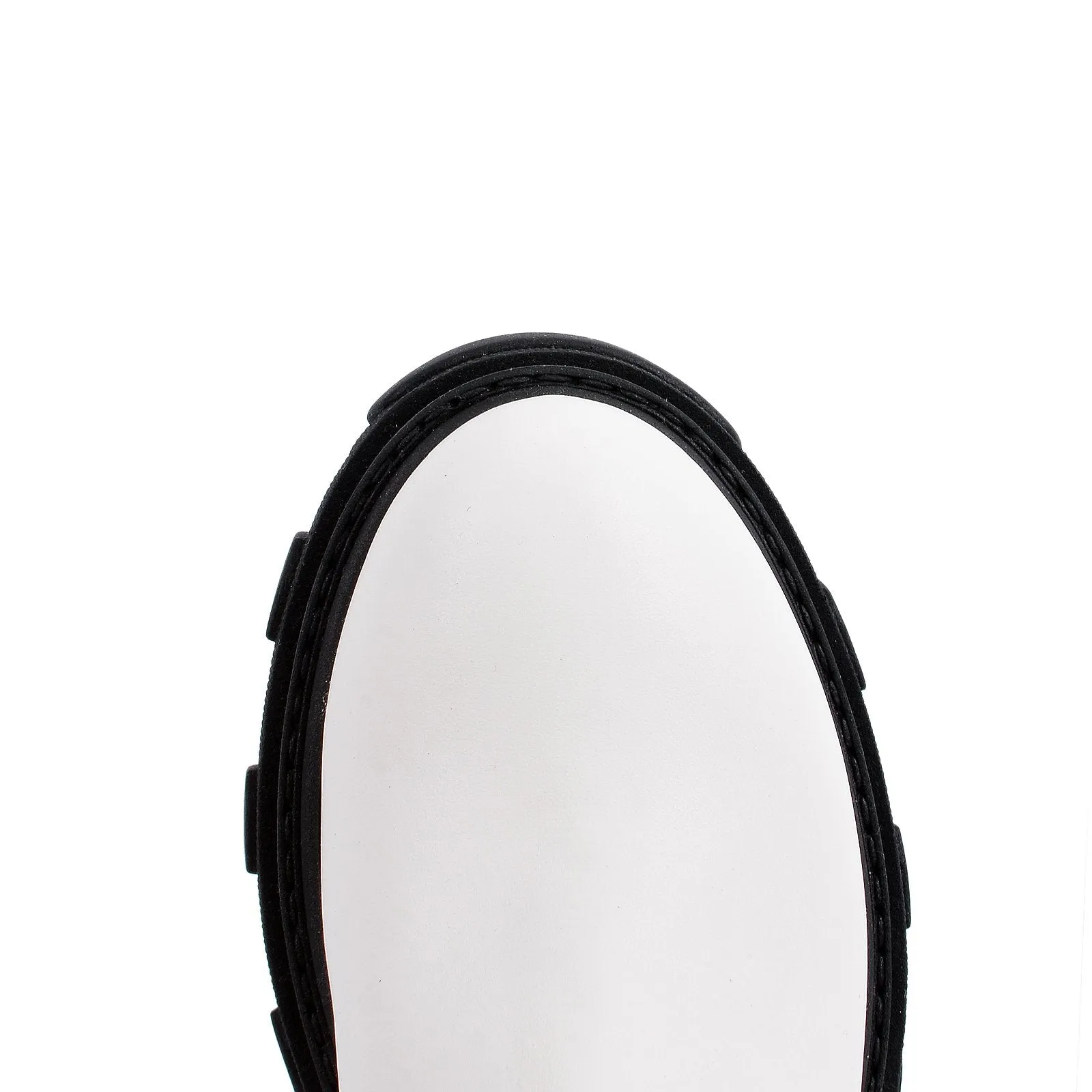 Rin White Elastic Combat Boots
