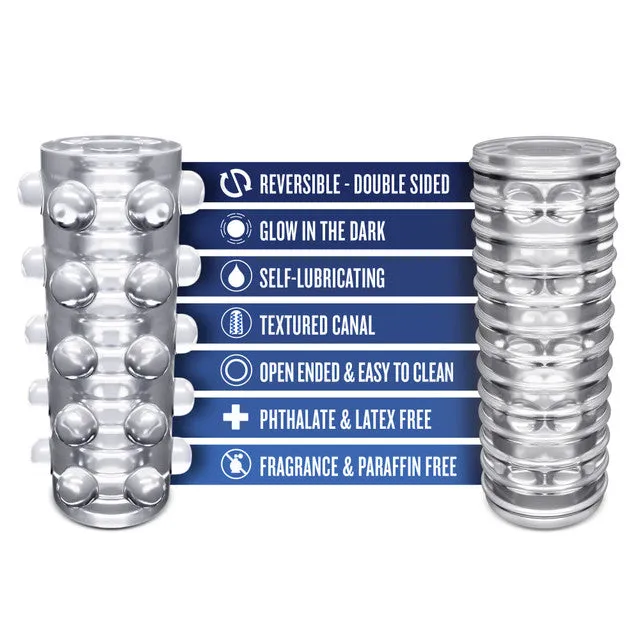 Rize Swich Self-Lubricating Glow-In-The-Dark Stroker Clear