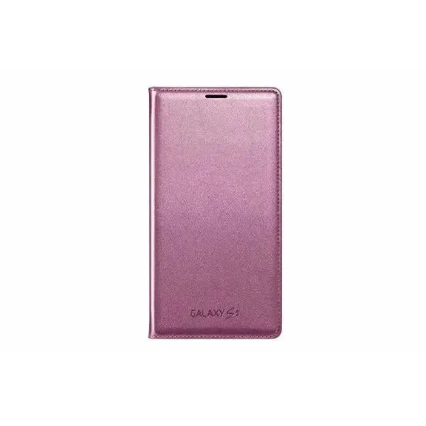 Samsung Galaxy S5 Flip Wallet Case Metallic Pink (New)