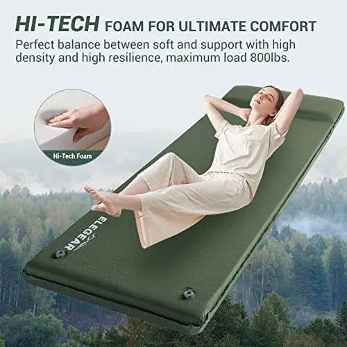Self Inflating Sleeping Pad, 3.1" Ultra-Thick Memory Foam Camping Pad