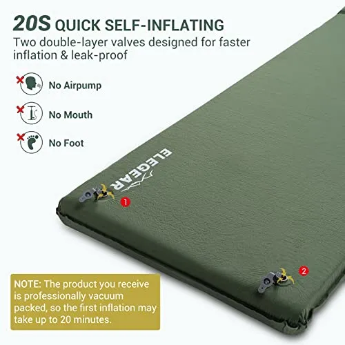 Self Inflating Sleeping Pad, 3.1" Ultra-Thick Memory Foam Camping Pad