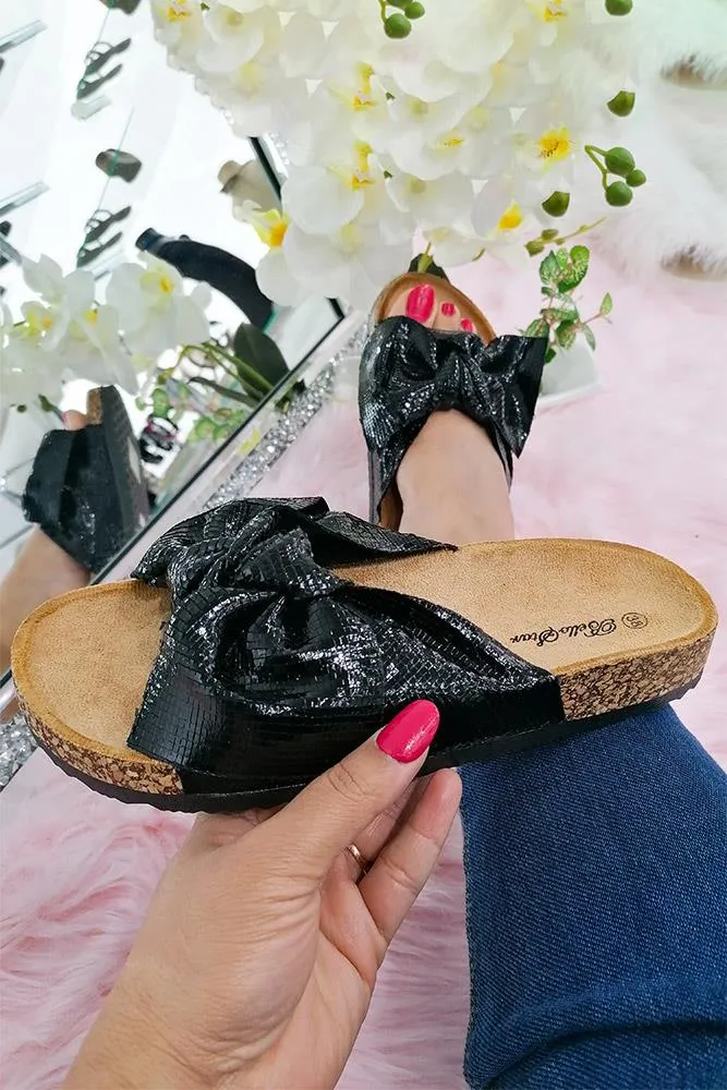 Shiny Bow Tie Flats