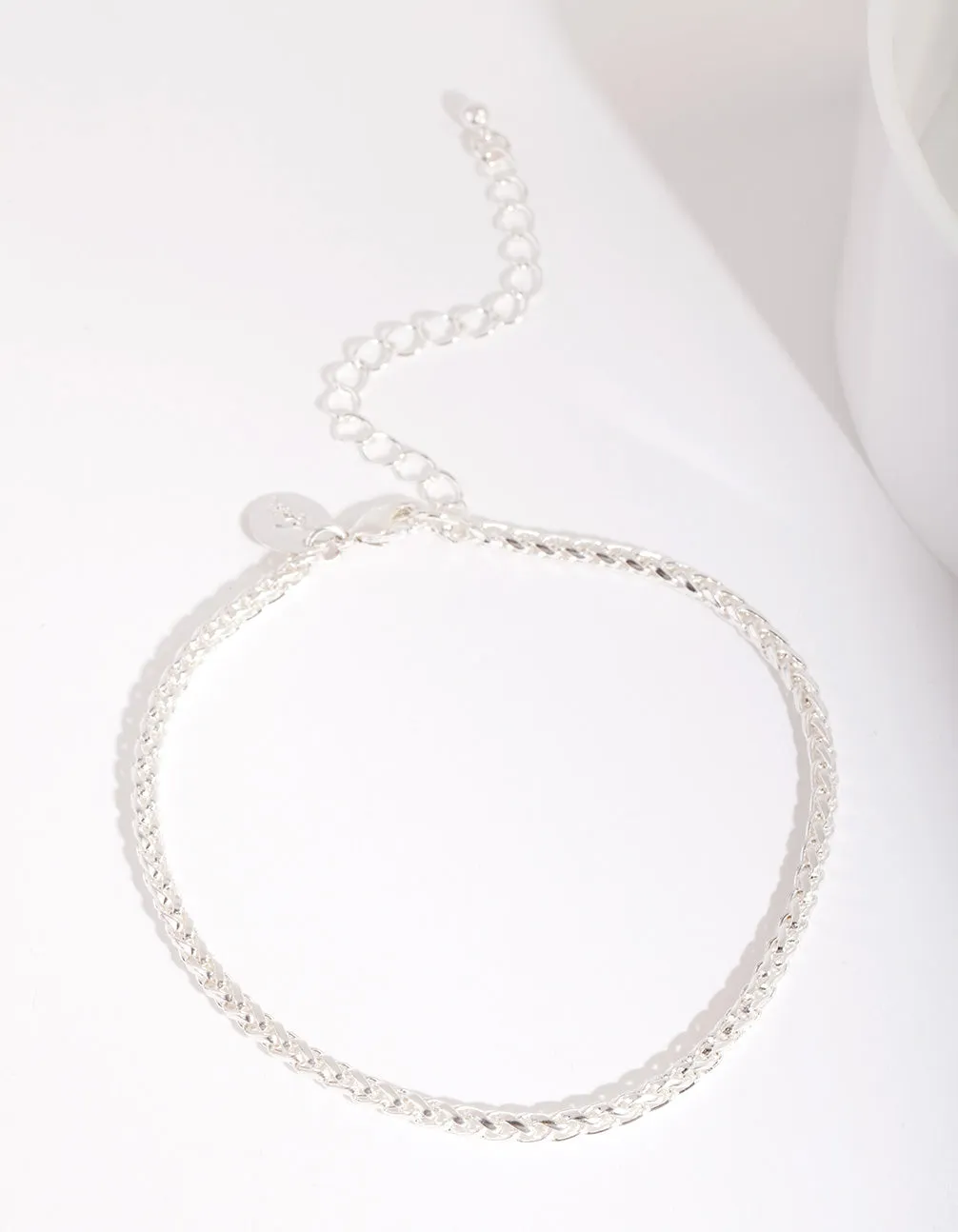 Silver 3mm Wheat Chain Anklet