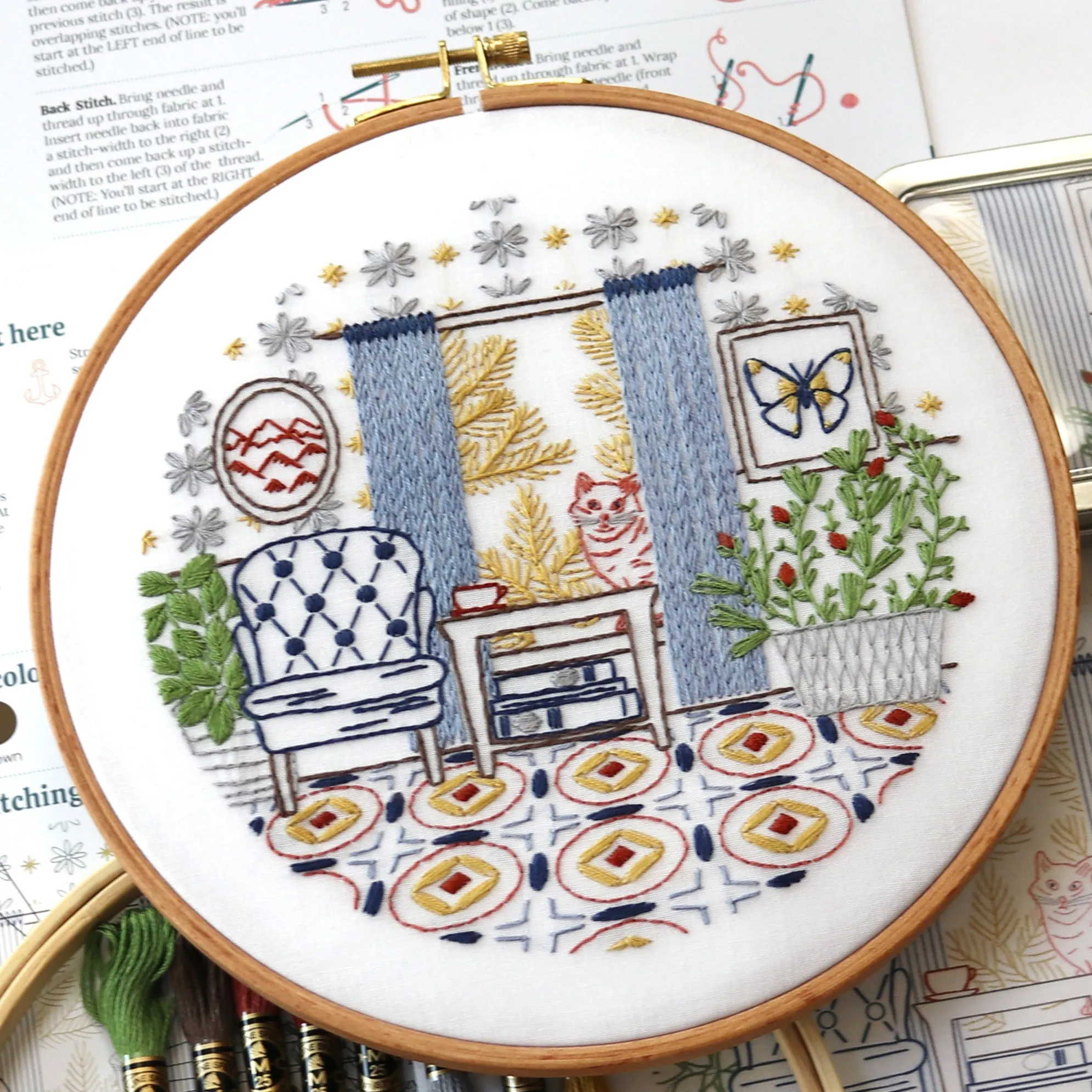 Sit A While Embroidery Kit