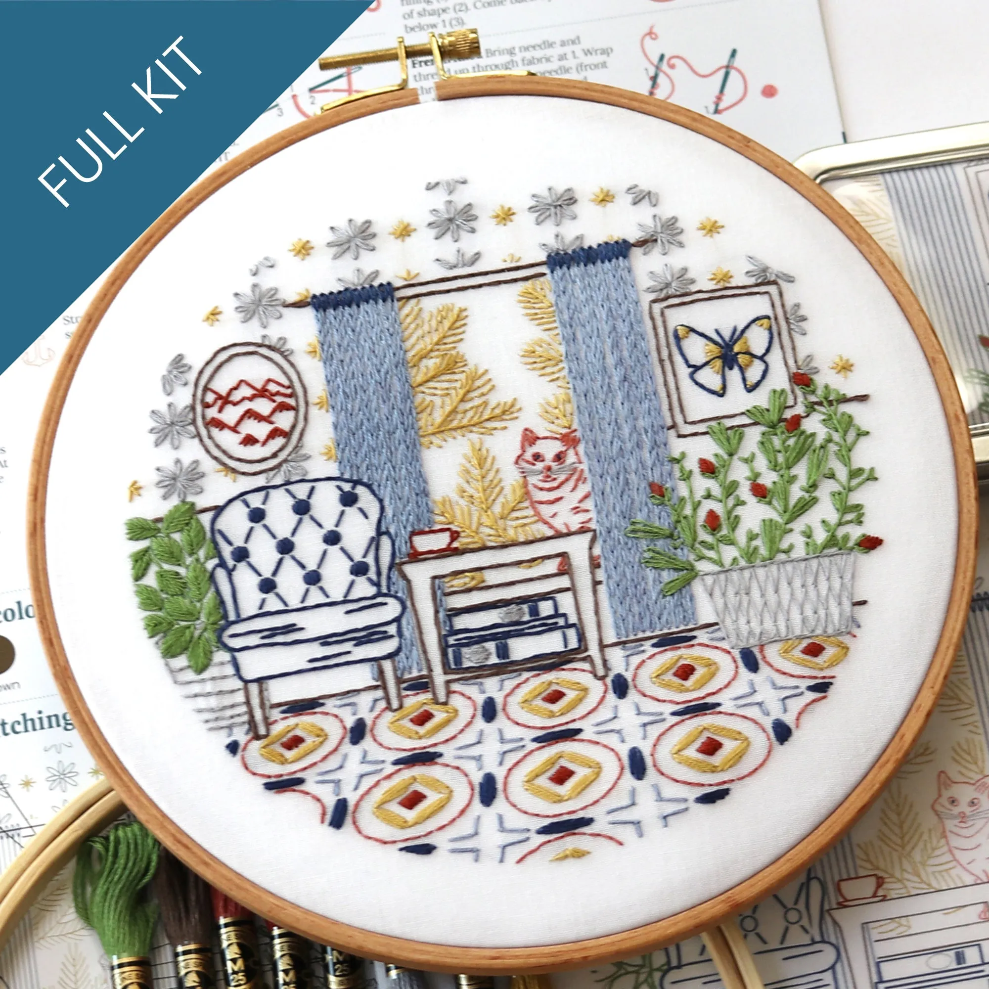 Sit A While Embroidery Kit