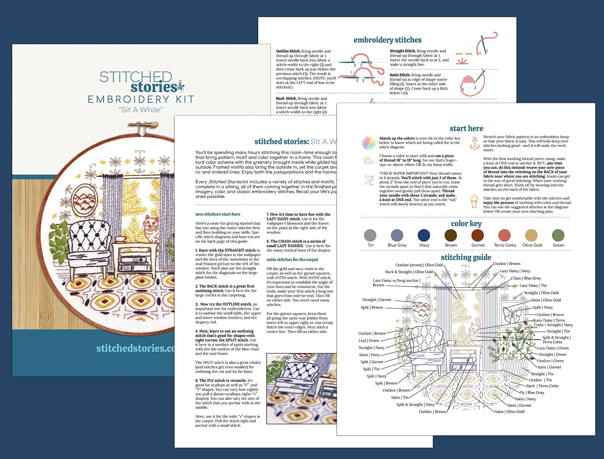 Sit A While Embroidery Kit