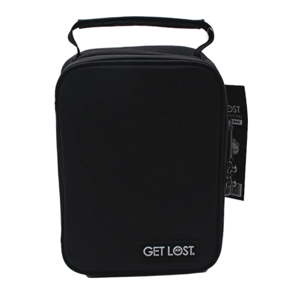Smell-Proof Premium Stash Bag with Lock by GET LOST - Black