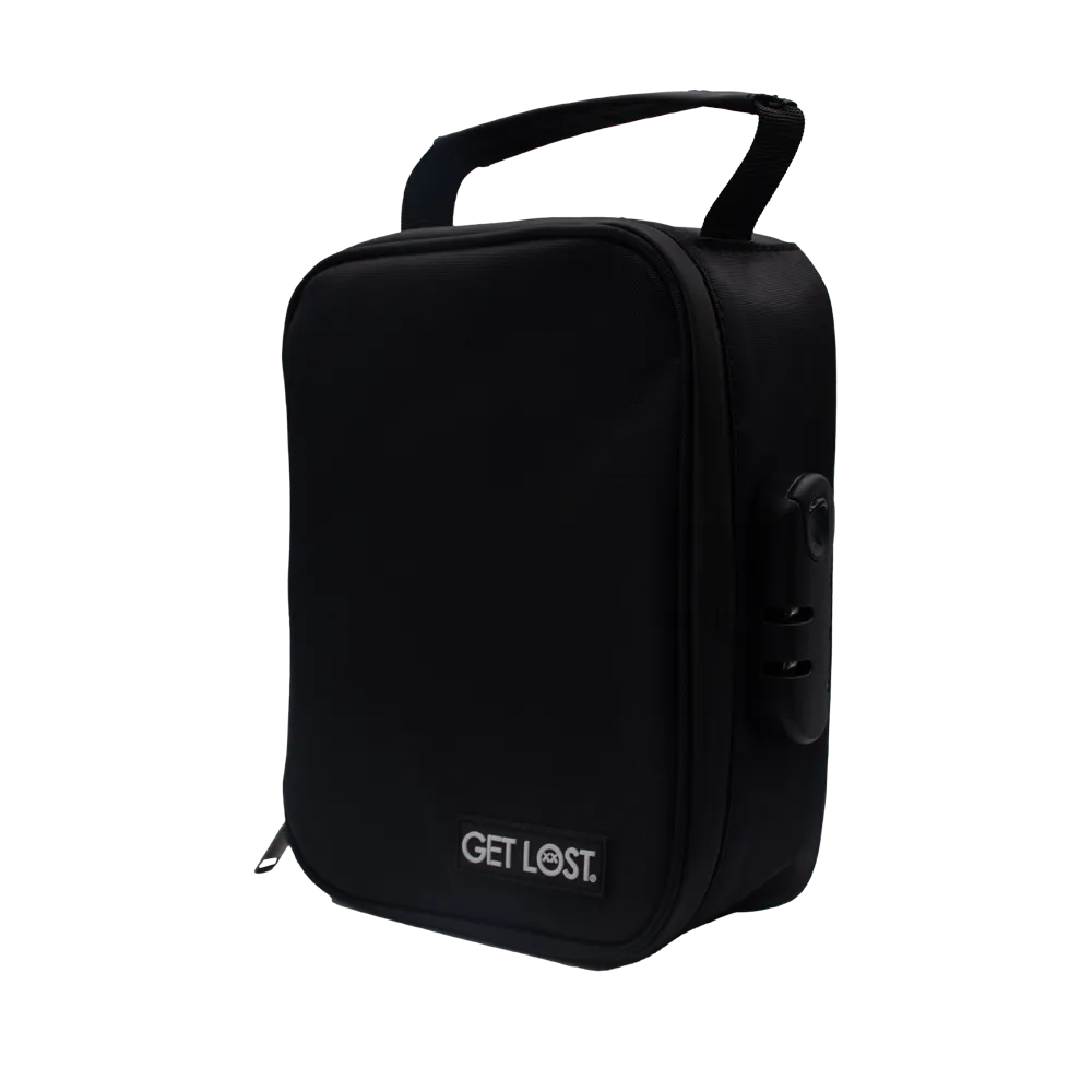 Smell-Proof Premium Stash Bag with Lock by GET LOST - Black