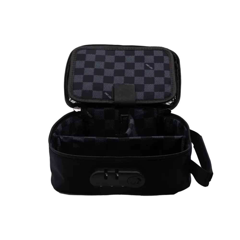Smell-Proof Premium Stash Bag with Lock by GET LOST - Black