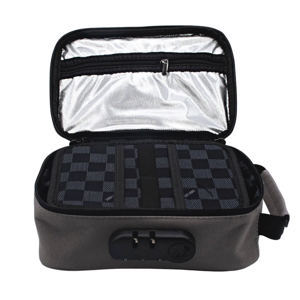 Smell-Proof Premium Stash Bag with Lock by GET LOST - Gray