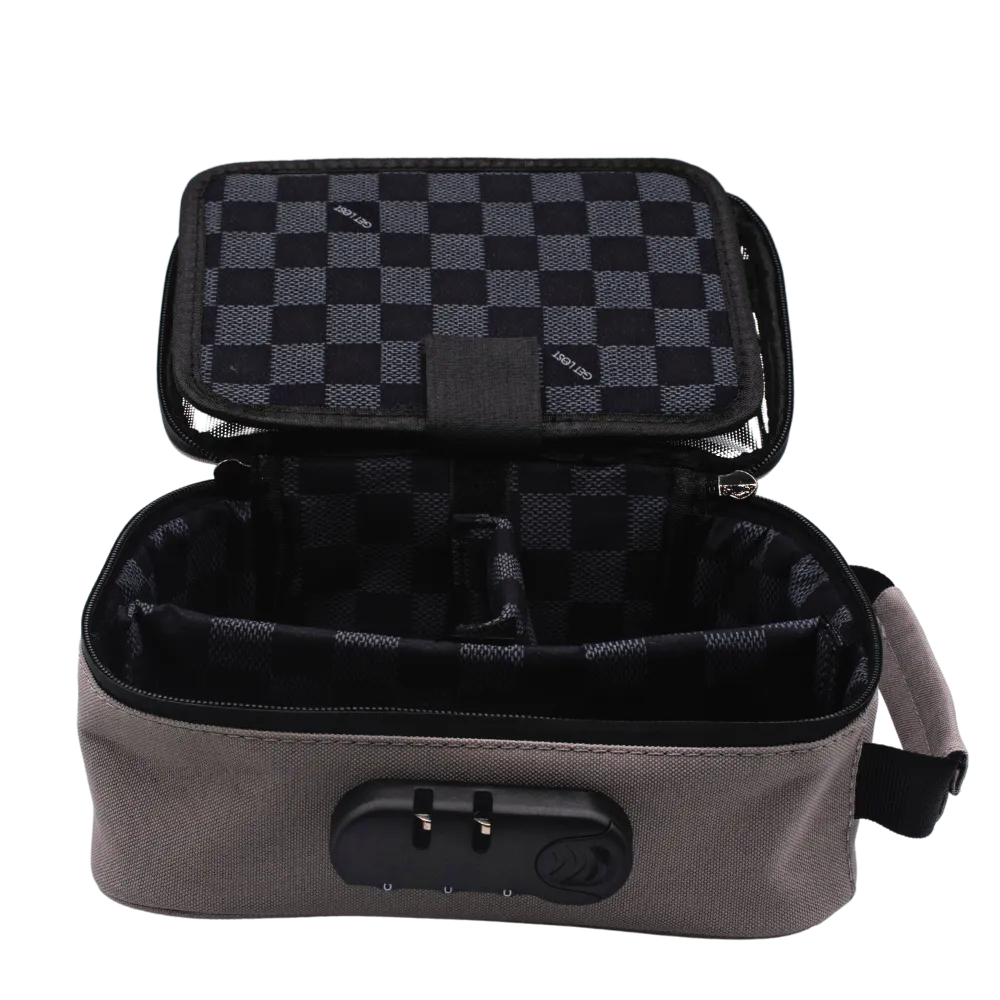 Smell-Proof Premium Stash Bag with Lock by GET LOST - Gray