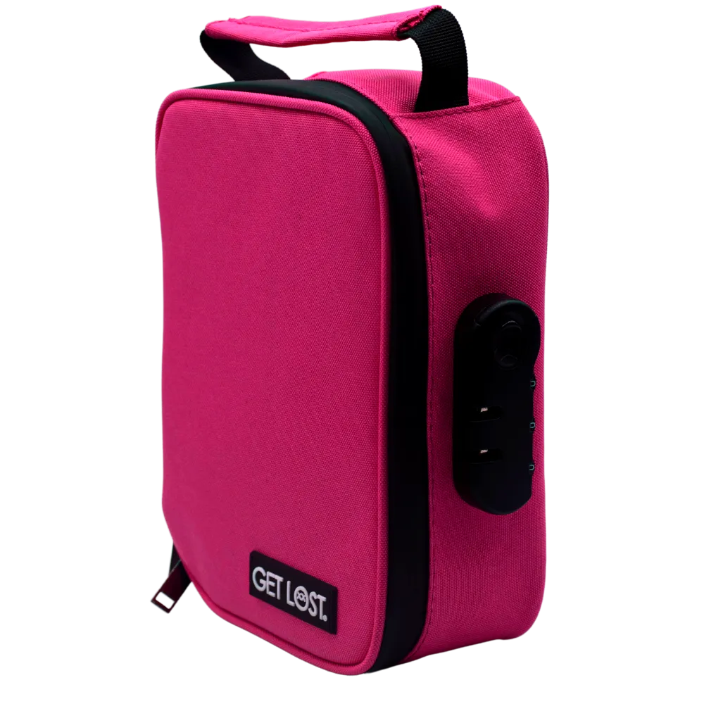 Smell-Proof Premium Stash Bag with Lock by GET LOST - Pink