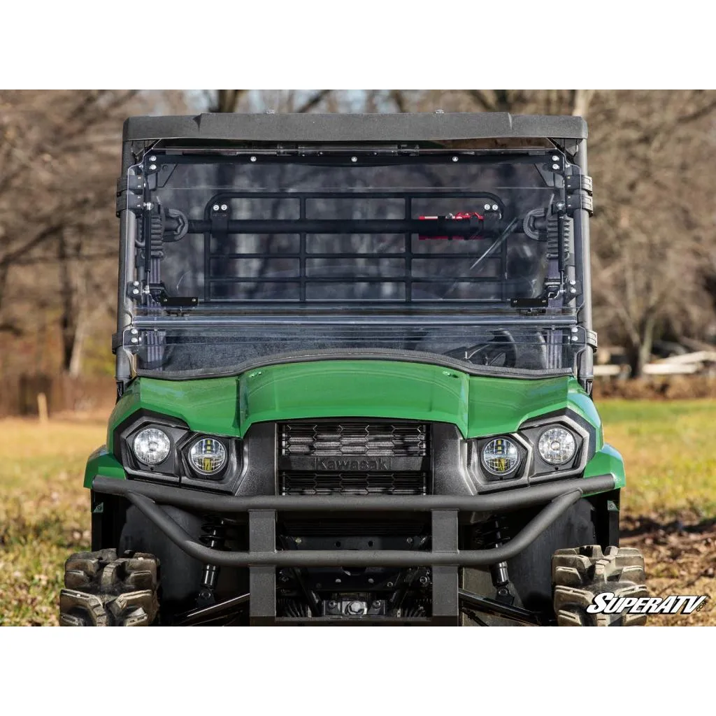 SuperATV Kawasaki MULE PRO-MX Scratch-Resistant Flip Windshield