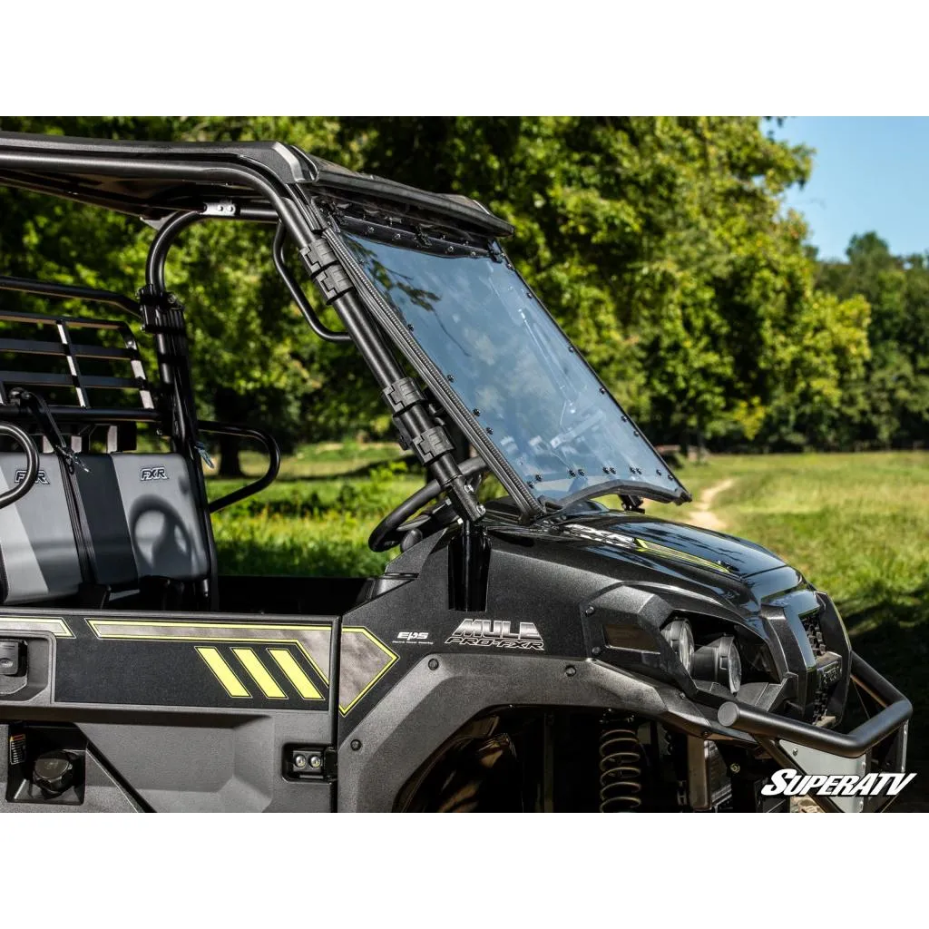 SuperATV Kawasaki Mule Pro Scratch Resistant Flip Windshield