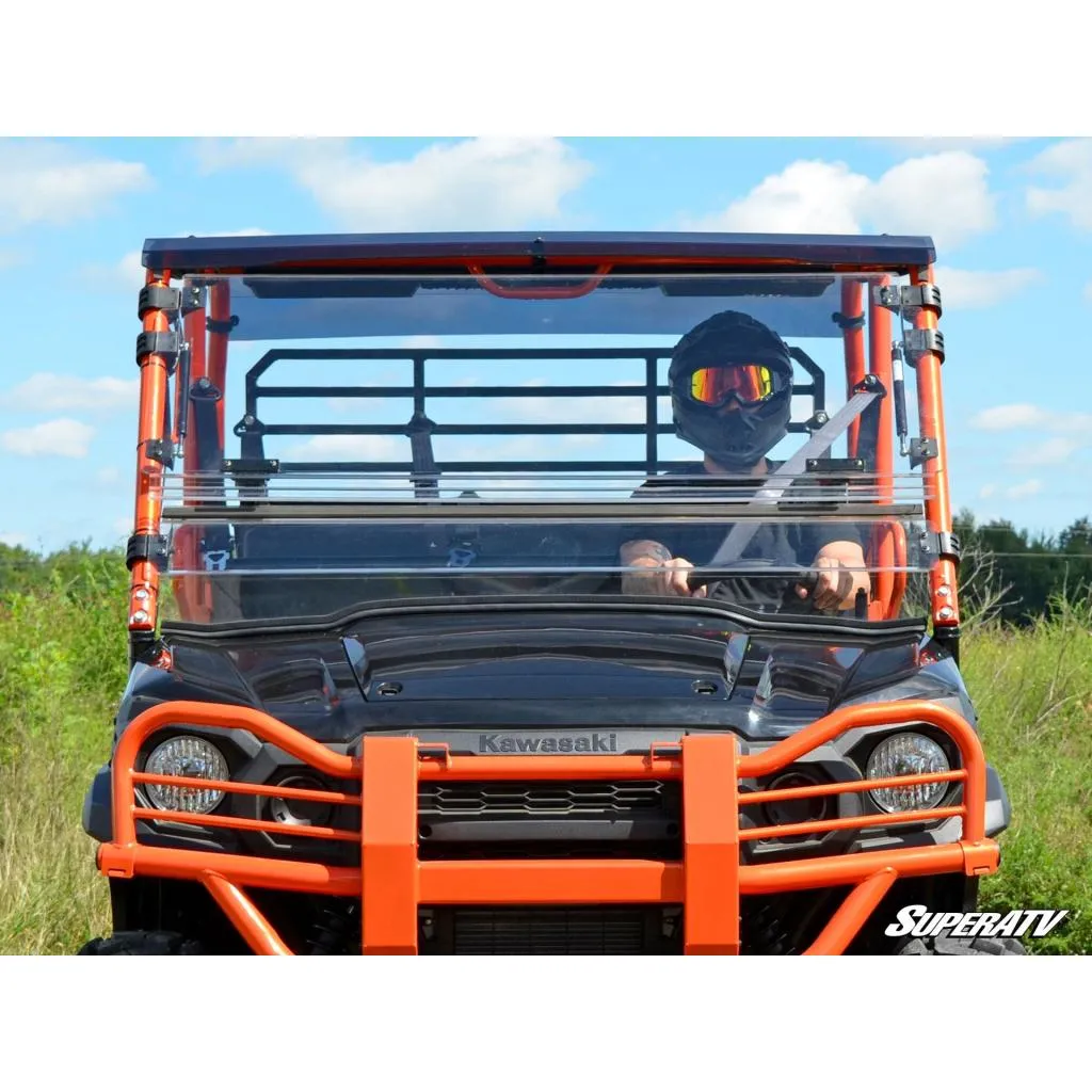 SuperATV Kawasaki Mule Pro Scratch Resistant Flip Windshield
