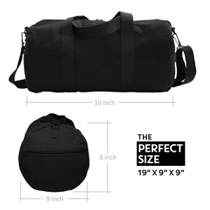 SWAT Team Text Army Sport Heavyweight Canvas Duffel Bag in Black & White, Medium